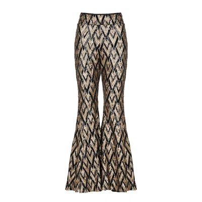 Vazaf Women's Neutrals Sequin Flared Pants In Multi