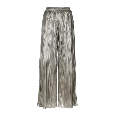Vazaf Women's Pleated Pants Silver