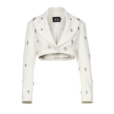 Vazaf Women's Saint Cropped Blazer White