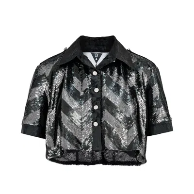 Vazaf Women's Silver Sequin Shirt In Multi