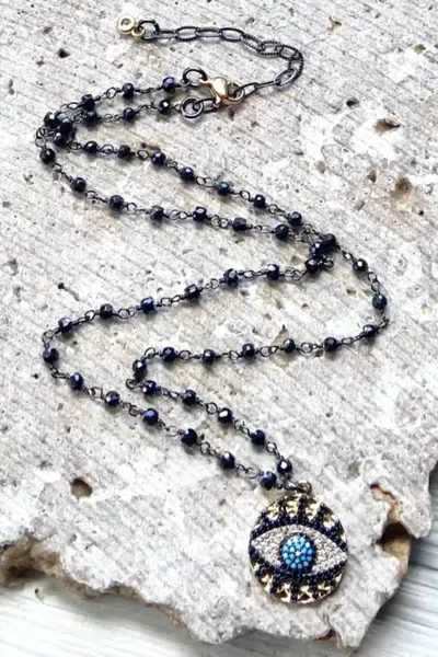 Vb & Co. Women's Eye Necklace In Black