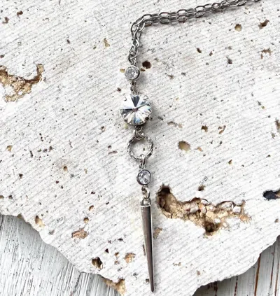 Vb & Co. Women's Spike Crystal Necklace In Silver