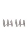 V.bellan Darnelle Sterling Silver Huggie Earrings In Dark Wash