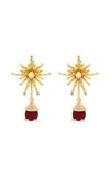 V.bellan Exclusive Amina 18k Gold-plated Ruby Earrings