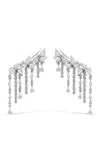 V.bellan Gizelle Sterling Silver Crawler Earrings In Dark Wash