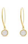 V.bellan Luna 18k Gold-plated Pearl Drop Earrings In Gold