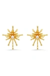 V.bellan Nova 18k Gold-plated Pearl Earrings In Gold