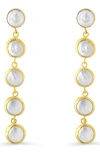 V.bellan Stella 18k Gold-plated Pearl Drop Earrings In Gold