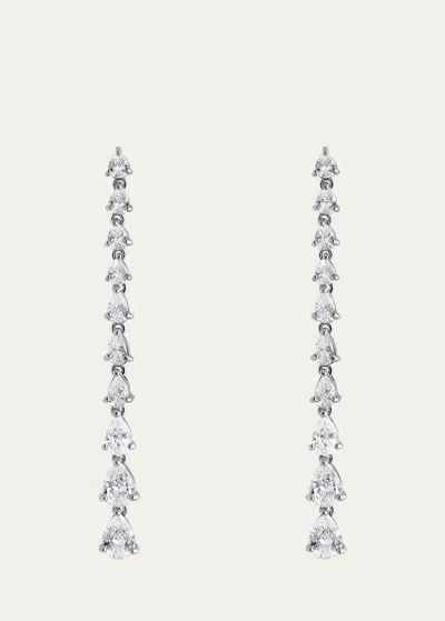 V.bellan Sterling Silver Aria Drop Earrings With Cubic Zirconia In Metallic