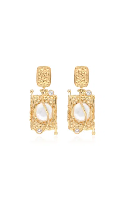 V.bellan Taylor 18k Gold-plated Pearl Earrings