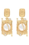 V.bellan Taylor 18k Gold-plated Pearl Earrings In Gold