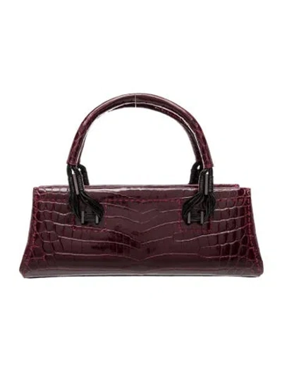 Pre-owned Vbh Alligator Top Handle Bag In Burgundy