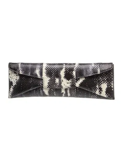 Pre-owned Vbh Embossed Leather Clutch In Black