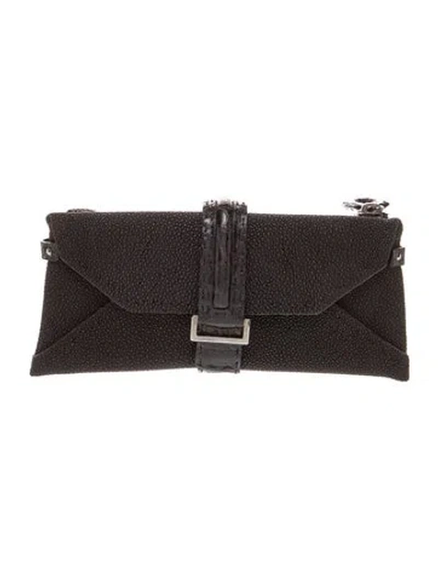 Pre-owned Vbh Leather Clutch In Black