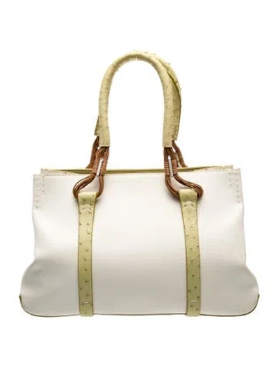 Pre-owned Vbh Leather Shoulder Bag In Green/neutrals