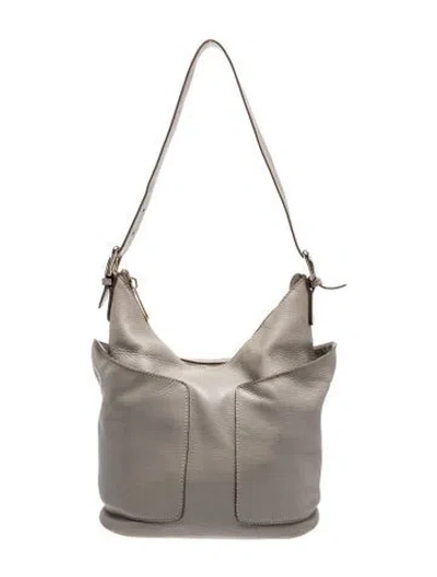 Pre-owned Vbh Leather Shoulder Bag In Grey