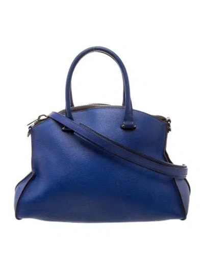 Pre-owned Vbh Leather Top Handle Bag In Blue