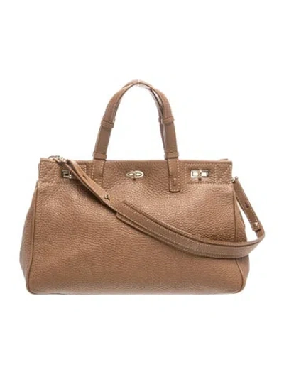 Pre-owned Vbh Leather Top Handle Bag In Brown