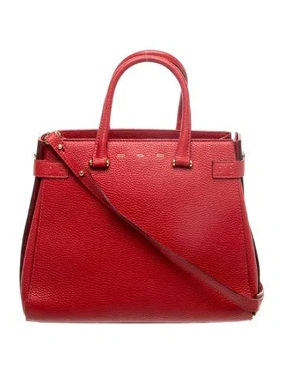 Pre-owned Vbh Leather Top Handle Bag In Red
