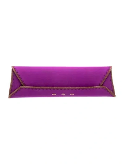 Pre-owned Vbh Satin Clutch In Purple