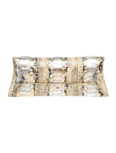 Pre-owned Vbh Snakeskin Clutch In Neutrals