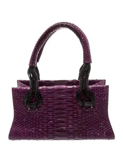 Pre-owned Vbh Snakeskin Shoulder Bag Medium In Purple