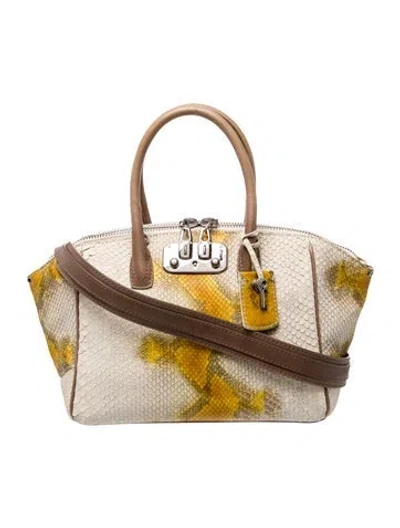 Pre-owned Vbh Snakeskin Top Handle Bag In Neutral
