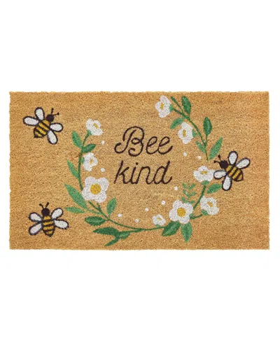 Vcny Home Bee Kind Outdoor Coir Doormat, 18" X 30" In Multi