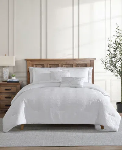 Vcny Home Blanca Jacquard Geometric 5-pc. Comforter Set, King In White