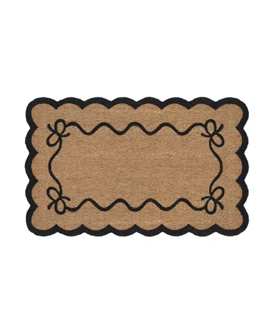 Vcny Home Bow Scalloped Edge Coir Outdoor Doormat, 30" X 48" In Brown