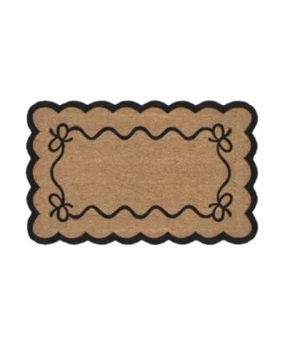Vcny Home Bow Scalloped Edge Coir Outdoor Doormat In Brown