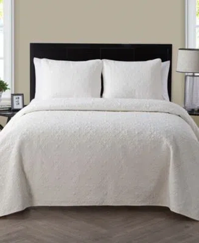 Vcny Home Caroline Embossed Quilt Sets In Sage Green