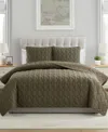 Vcny Home Circles Pinsonic 3-pc. Quilt Set, King In Olive