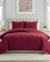 Vcny Home Circles Pinsonic 3-pc. Quilt Set, King In Red