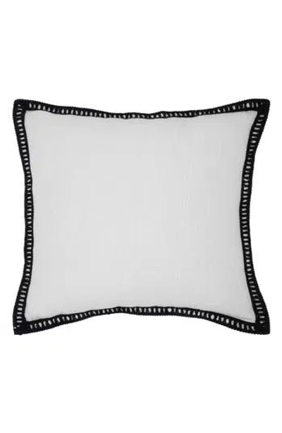 Vcny Home Crochet Edge Accent Pillow In Black