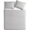 Vcny Home Diamond 3-piece Quilt Set In Light Grey