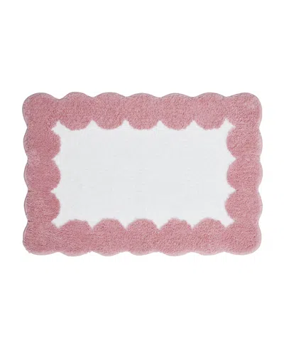 Vcny Home Dotted Edge Tufted Bath Rug, 18" X 27" In Pink