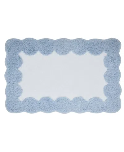 Vcny Home Dotted Edge Tufted Bath Rug, 18" X 27" In Blue