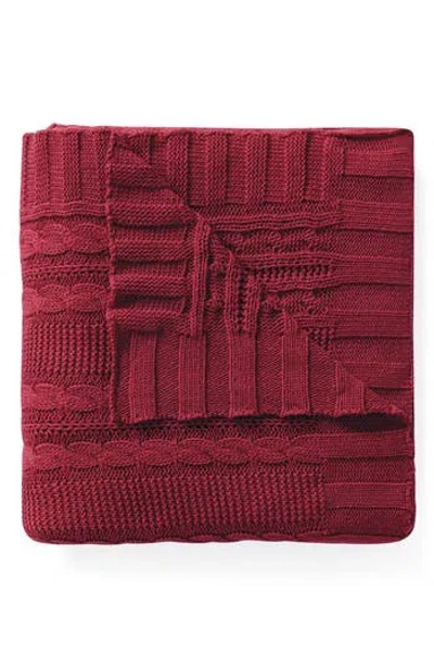 Vcny Home Dublin Cable Knit Throw Blanket In Red