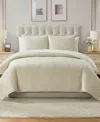 Vcny Home Embroidered Pick Stitch Microfiber 3-pc. Quilt Set, King In Neutral
