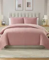 Vcny Home Embroidered Pick Stitch Microfiber 3-pc. Quilt Set, King In Pink