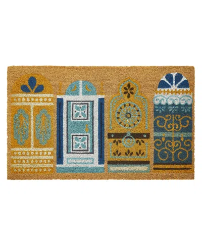 Vcny Home Fancy Doors Outdoor Coir Doormat, 18" X 30" In Multi