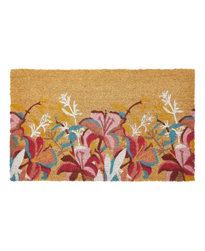 Vcny Home Floral Delight Outdoor Coir Doormat, 18" X 30" In Multi