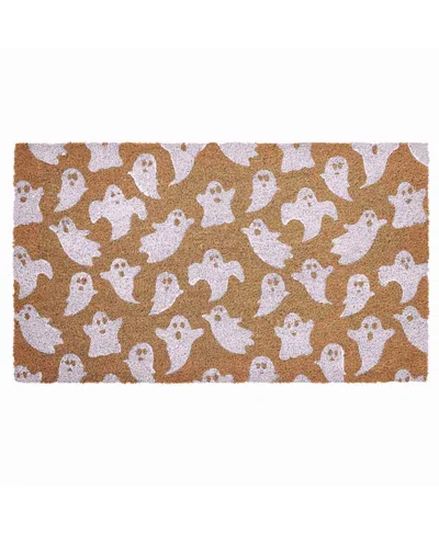 Vcny Home Flying Ghost Halloween Coir Outdoor Doormat, 18" X 30" In Brown