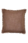 Vcny Home Fringe Trim Accent Pillow In Brown
