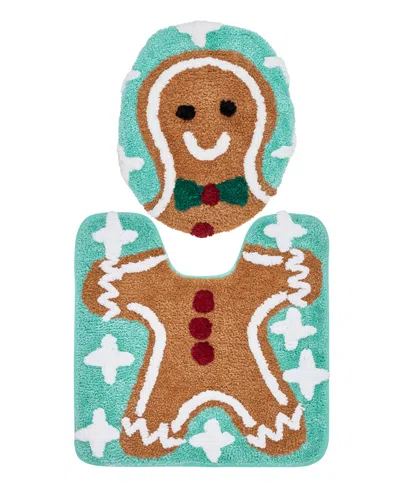 Vcny Home Gingerbread Man Holiday Bath Rug Set, 2 Count In Multi