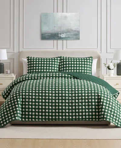 Vcny Home Gingham Microfiber 2-pc. Quilt Set, Twin In Green