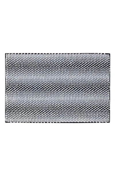 Vcny Home Heathered Stripe Memory Foam Bath Rug In Black