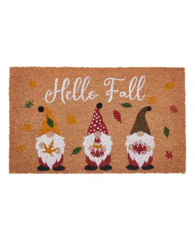 Vcny Home Hello Fall Gnome Coir Outdoor Doormat, 18" X 30" In Multi
