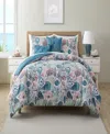 Vcny Home Ivory Coast Disperse Print Reversible 3 Piece Quilt Set, Full/queen In Multi